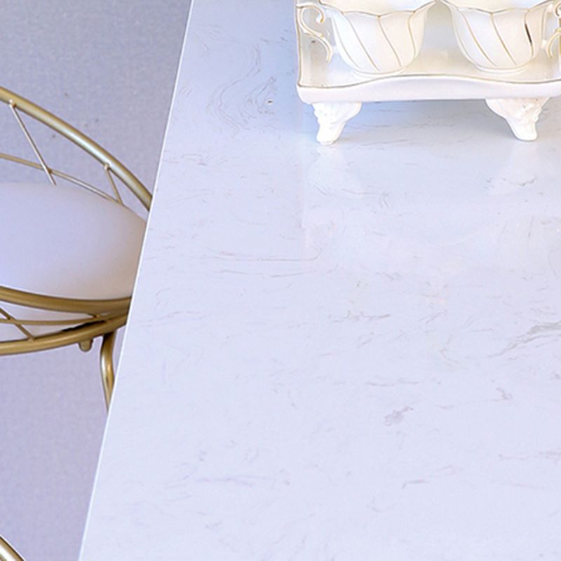 Glam Style Rectangle Bar Table White Colour Bar Dining Table with 4 Legs