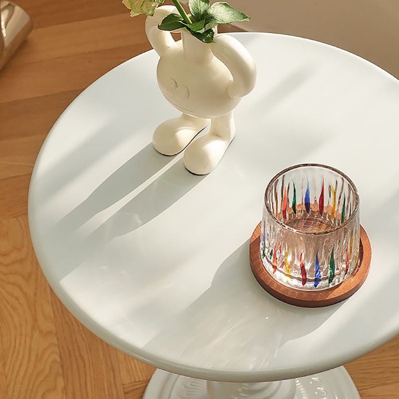 Modernistic Metal Round Side End Table 20.5" Tall Pedestal End Table