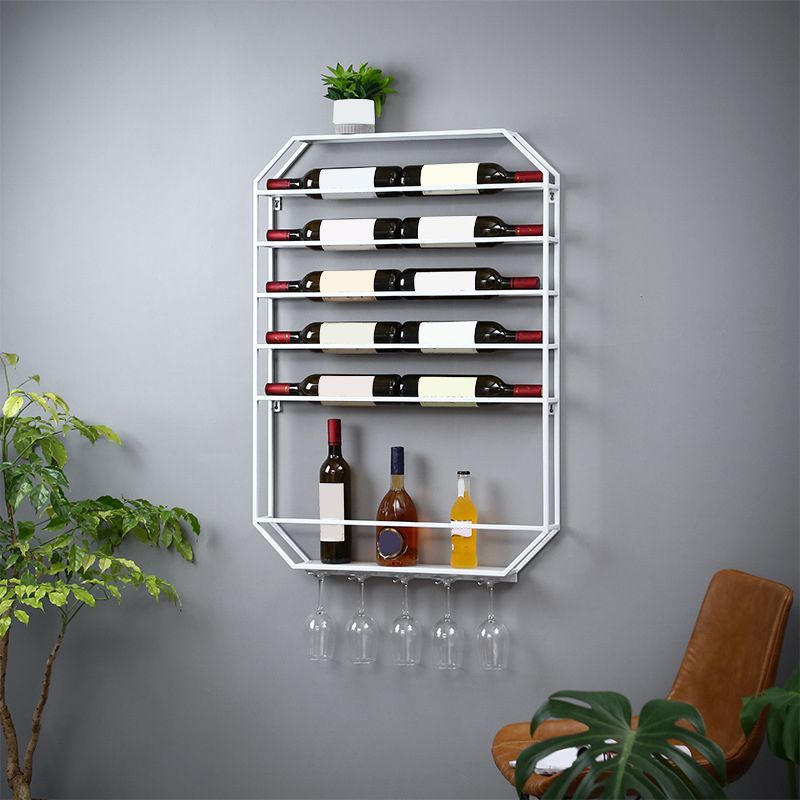 Metal Wall Mounted Wine Rack 27.5"L x 39"H Wine Stemware Holder
