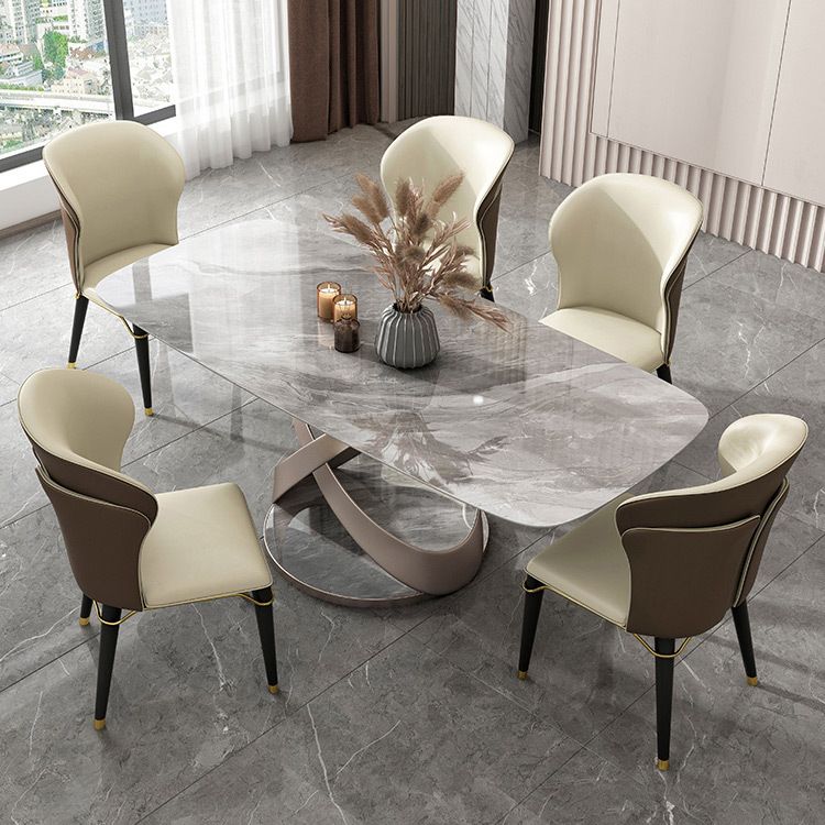 Nordic 1/4/5/6 Pieces Rectangle Dining Set Sintered Stone Top Dinette Table Set