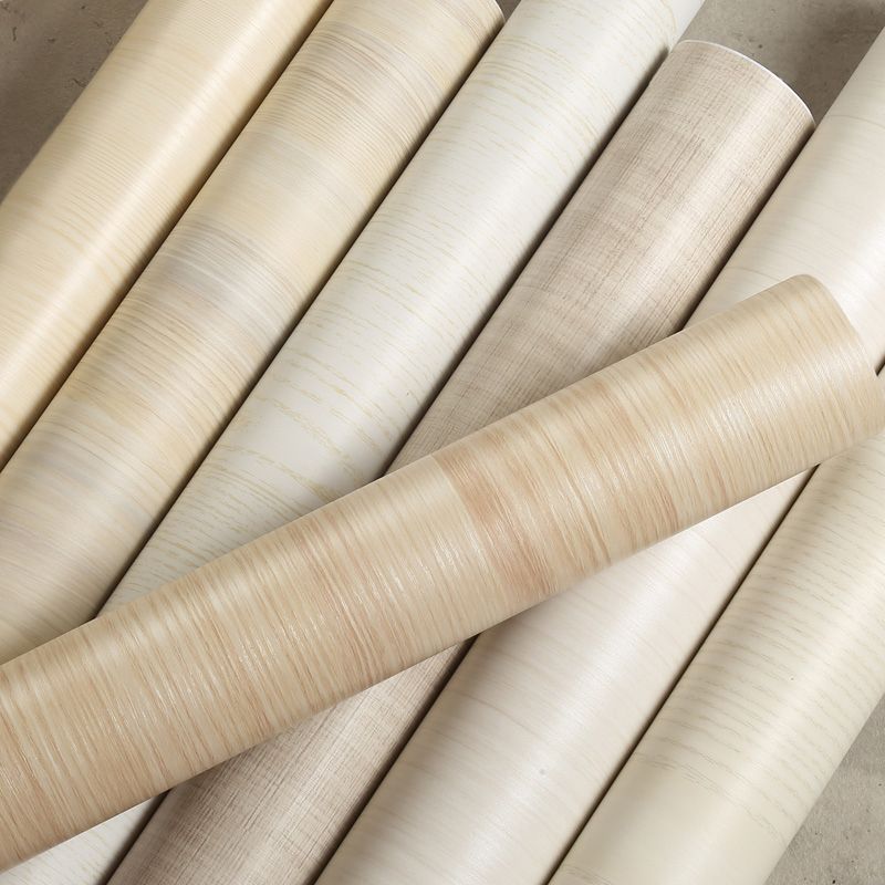 Pastel Color Faux Wood Wallpaper Roll Self Sticking Wall Covering for Living Room
