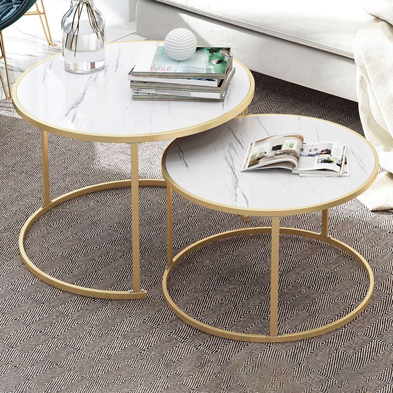 2 Piece Bunching Tables Solid Wood Coffee Table for Living Room