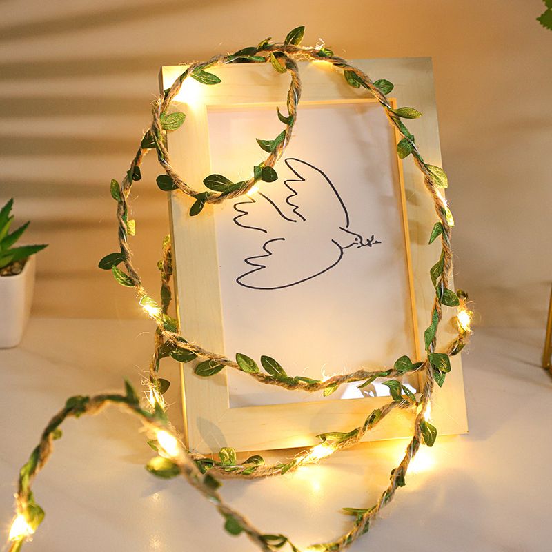 Green Vine String Lamp Nordic Plastic LED Indoor Lighting for Decoration