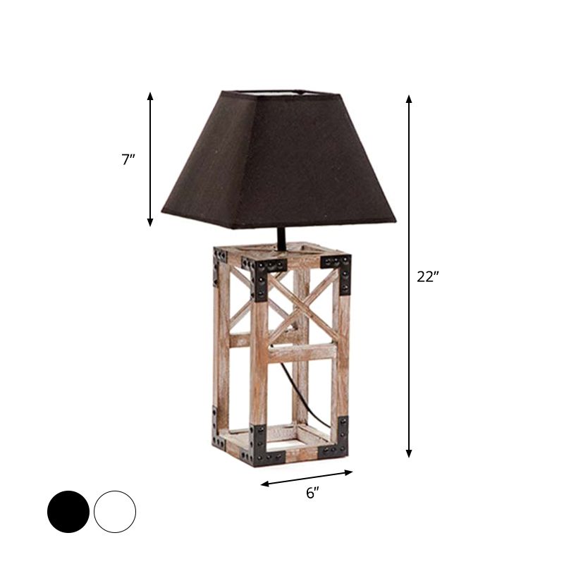 Laut de table de chevet trapézoïde blanc / noir