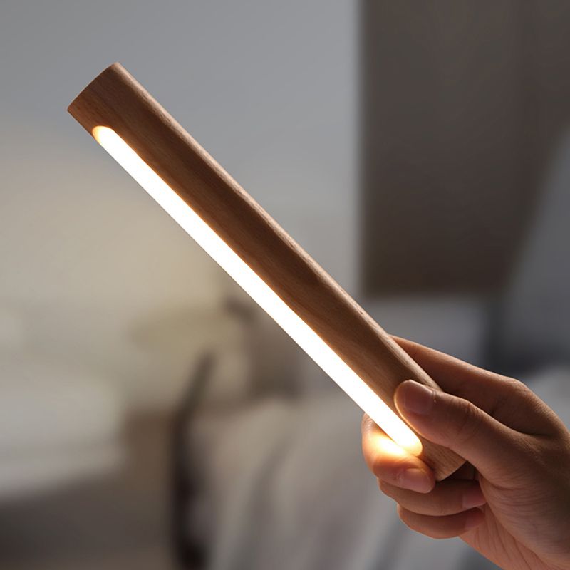 Oplaadbare buisvormige leeswandlamp Eenvoudige stijl houten bedmuurwandsconcurce