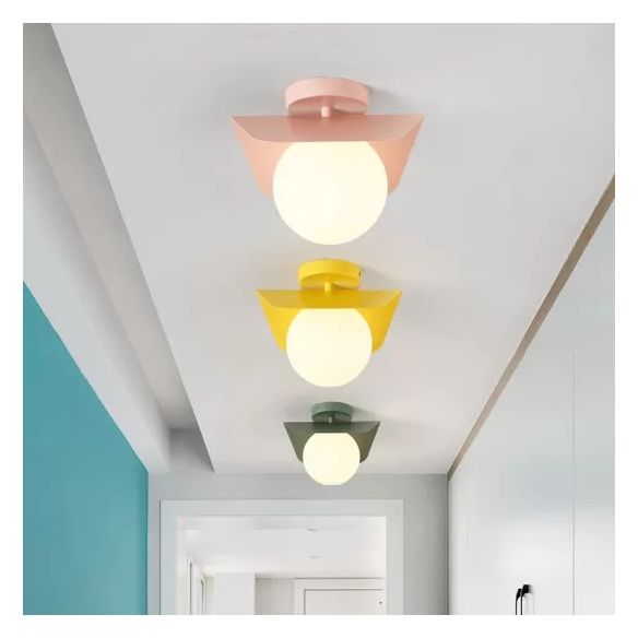 Macaron Loft Orb Shade Inbouwlamp Matglas 1 Lamp Plafondarmatuur voor Hal