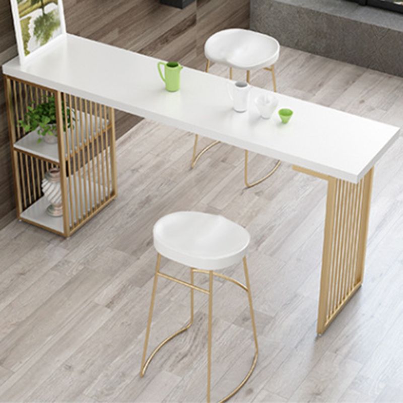 Indoor Glam Bar Dining Table Rectangle Bar Stool Table with Storage