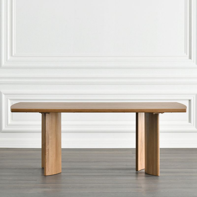 Rectangle Pine Wood Table Modern Dining Table with 4 Legs for Restaurant