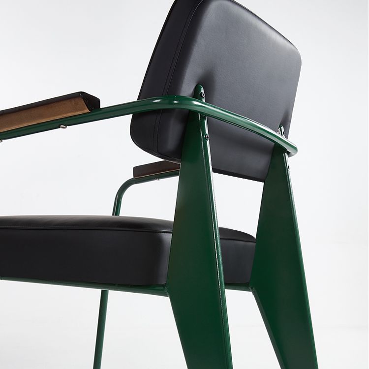 Silla de comedor de estilo industrial sillones abiertos tapizados con patas de metal