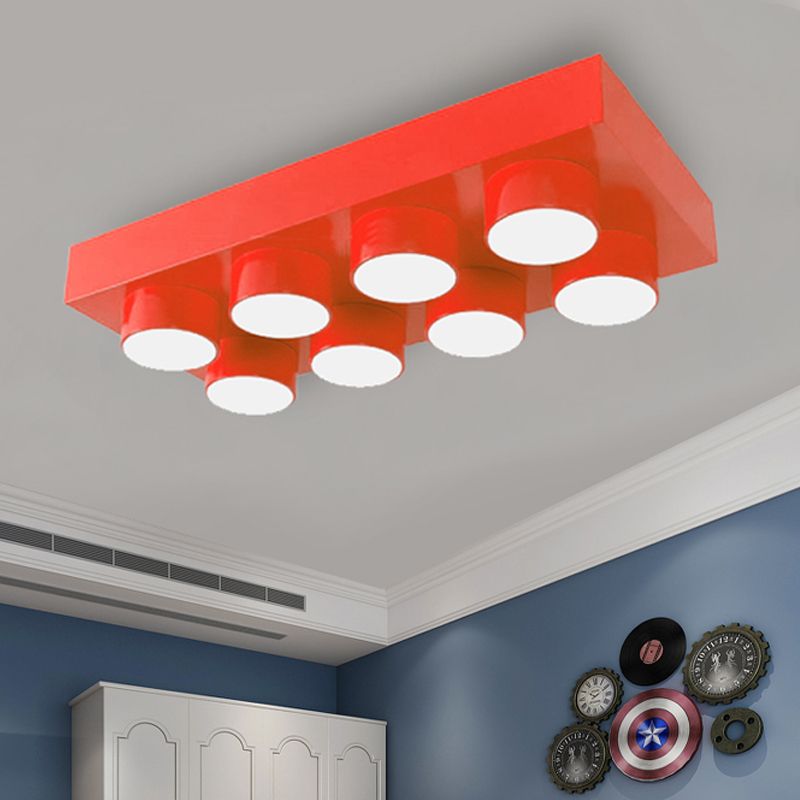 Modern Simple Flush Mount Light Rechthoek Multi-head metalen plafondlamp voor keuken