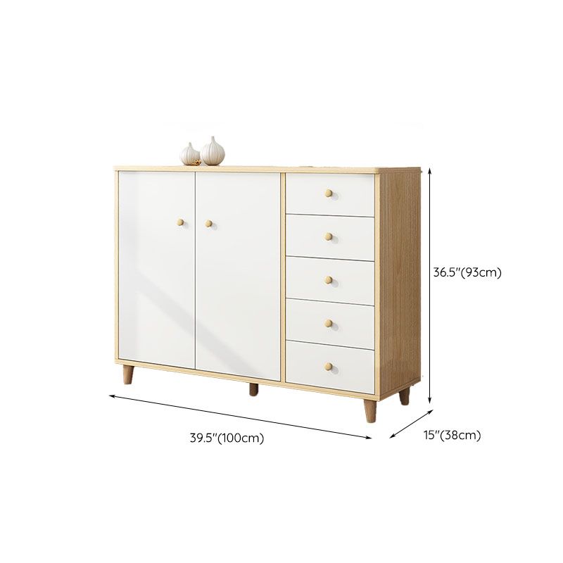 Contemporary Bedroom Chest Engineered Wood Storage Chest with Drawers