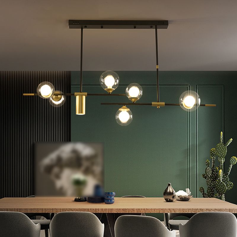 Moderner Stil sphärischer Anhänger Lichter Metall 7 hängende Anhängerleuchten