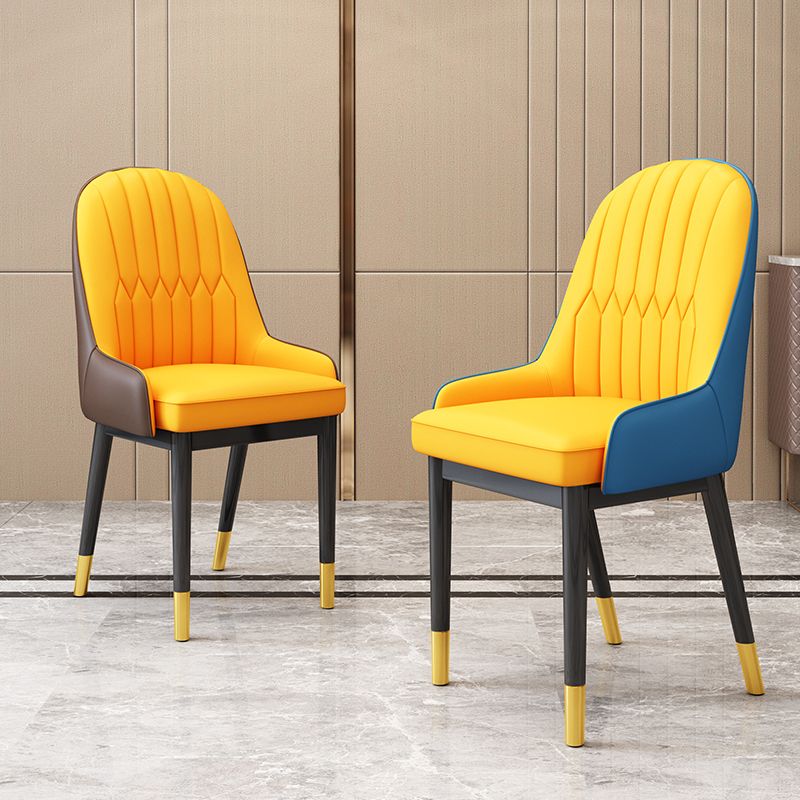 Silla escandinava interior tapizada Parsons Back Silla de comedor de metal