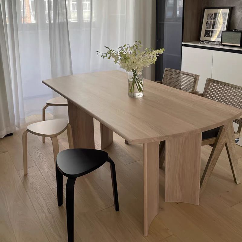 Modern Style Dining Table Rectangle Table Solid Wood for Home
