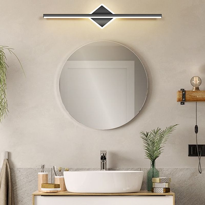 Style moderne de forme linéaire applique en métal métal 2 lumineux légers lumière pour salle de bain