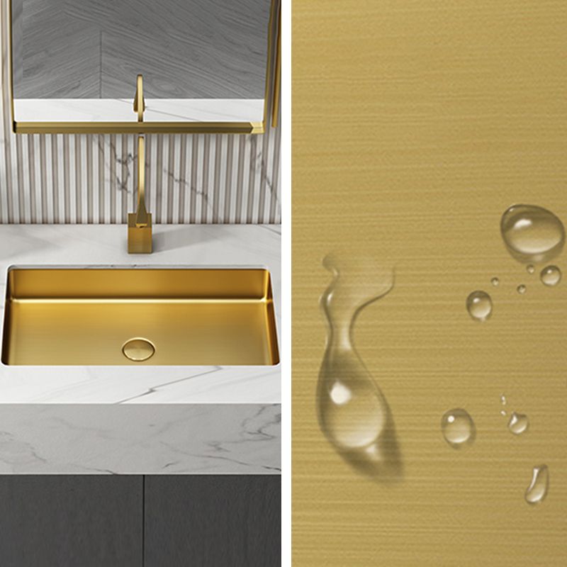 Metal Rectangular Bathroom Sink Modern Undermount Bathroom Sink