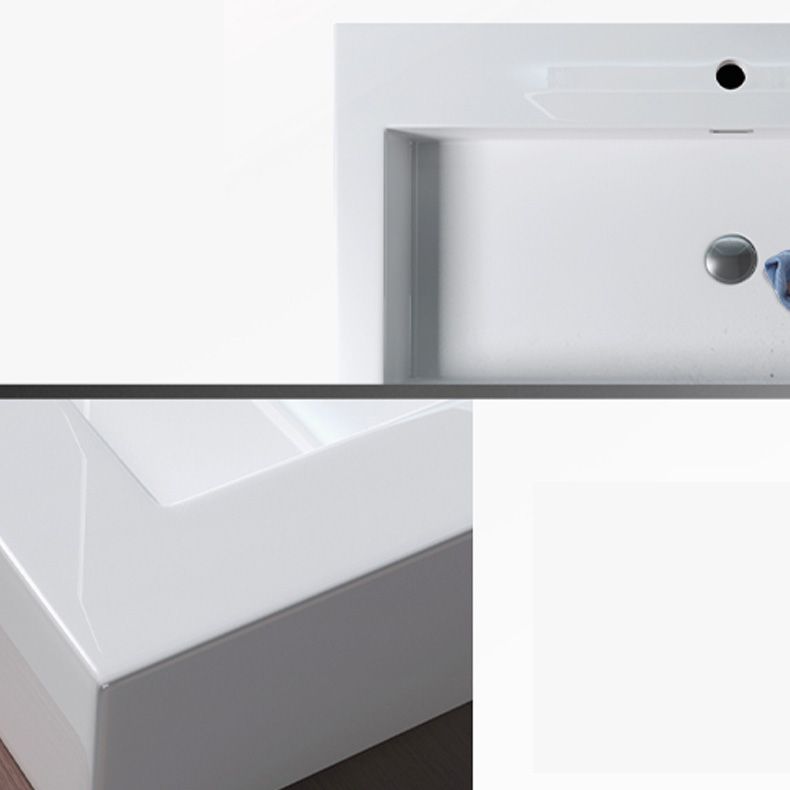 Modern Bathroom Sink Man Made Rock Rectangular Vessel Bathroom Sink with Pop-Up Drain