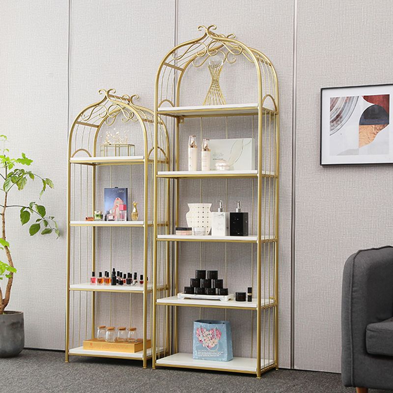 Glam Style Gold Bookshelf Metal Open Shelf Bookcase for Home