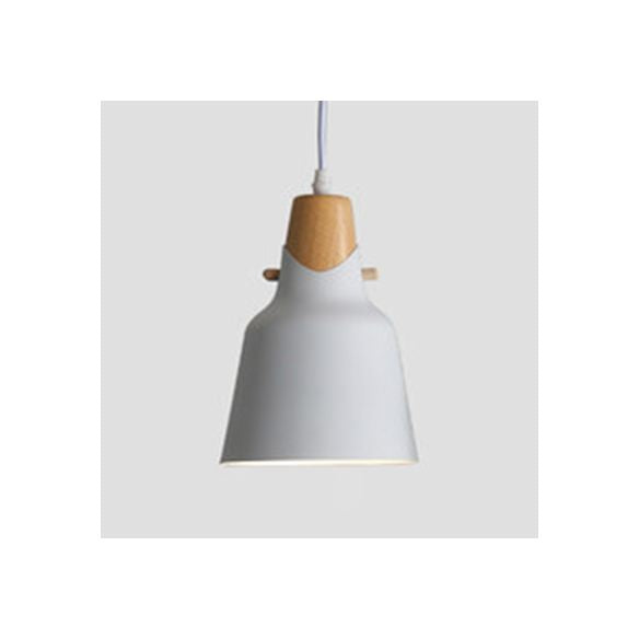 Acabado de madera contemporánea Luz de lámpara colgante de lámpara de tono de metal simple iluminación sobre mesa de comedor