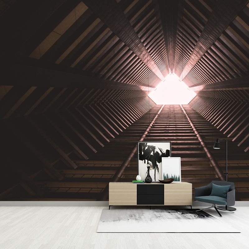 Contemporary Photography Style Building Mural Wallpaper Mildew Resistant for Home