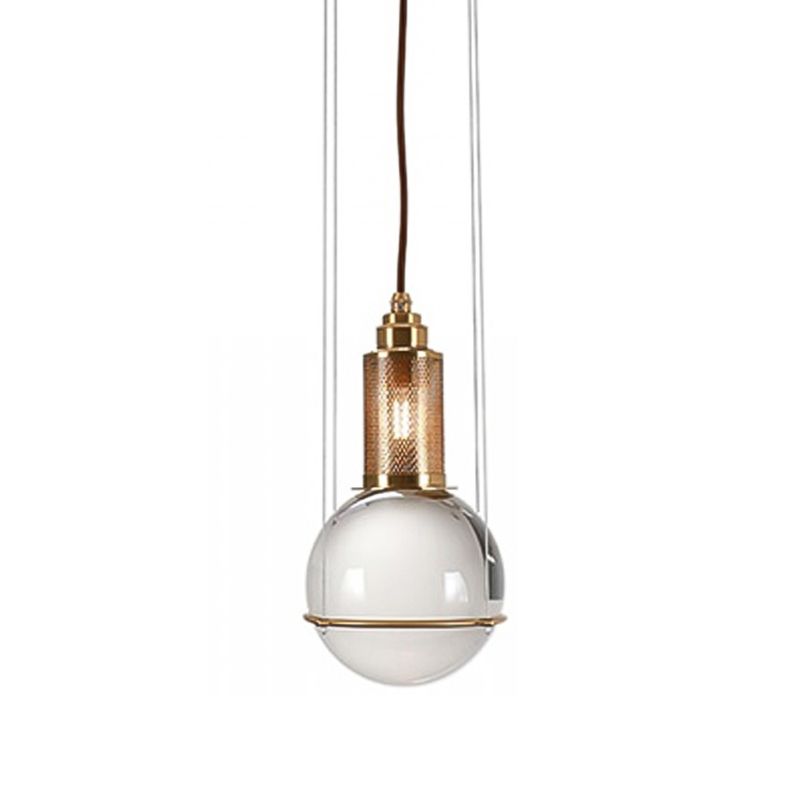 Moderne luxe enkele hanglamp licht elektroplate Iron Globe hangende lamp met kristalschaduw