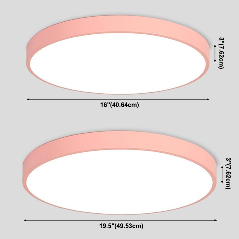 1-Light Round Flush Ceiling Light Fixture Modern Style Metal Led Flush Mount