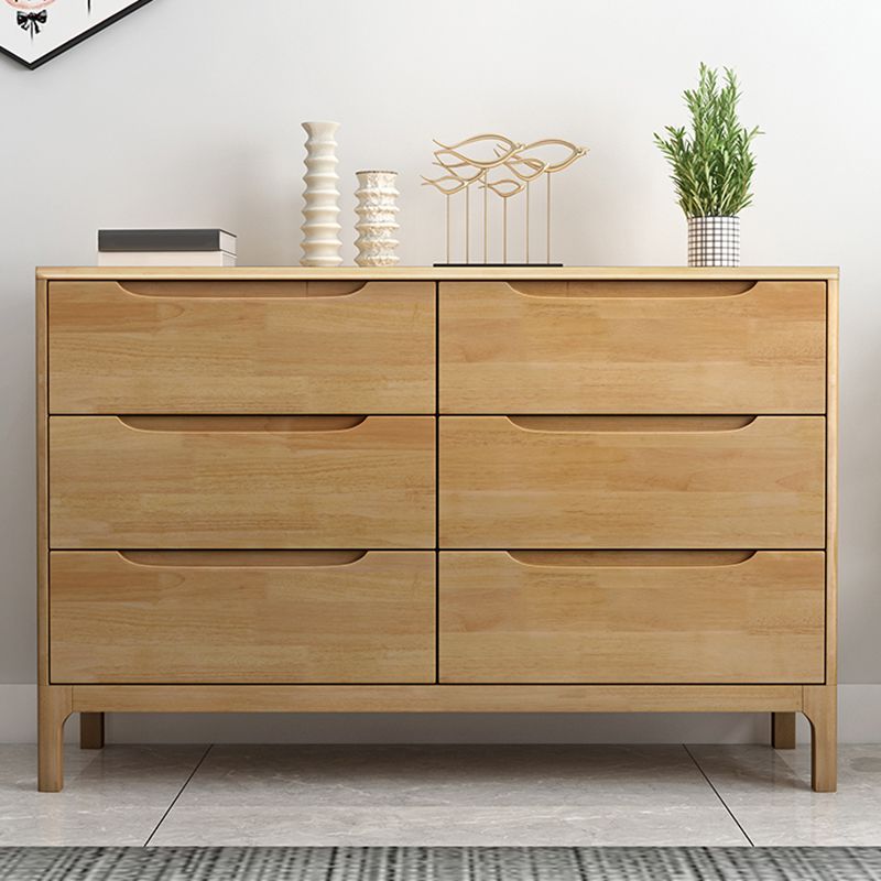 Rubber Wood Contemporary Chest Home Storage Chest with Drawers