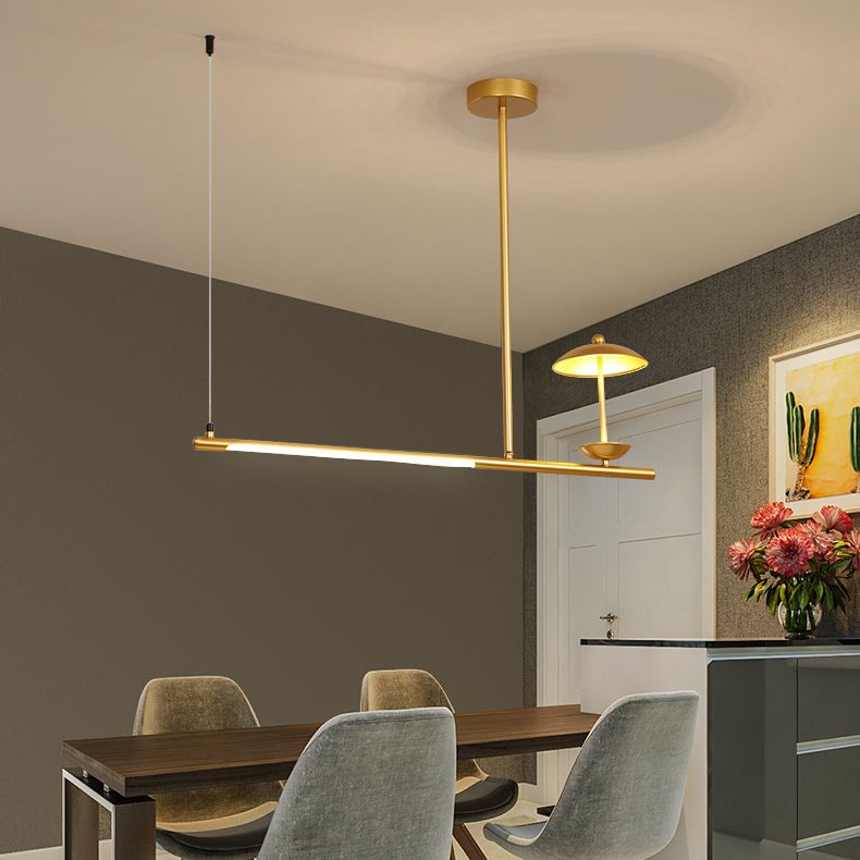 Modernism 4-Light Ceiling Light Metallic Kitchen Island Lighting for Dining Room