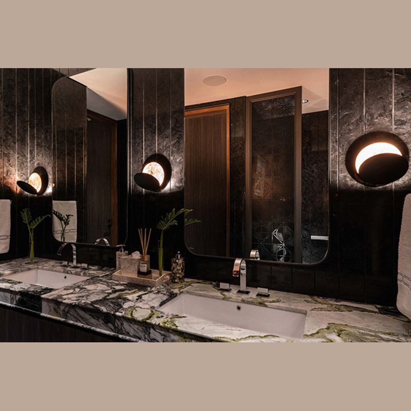 Modern Minimalist Style Circular Wall Sconce Lighting Copper Wall Light for Bedroom