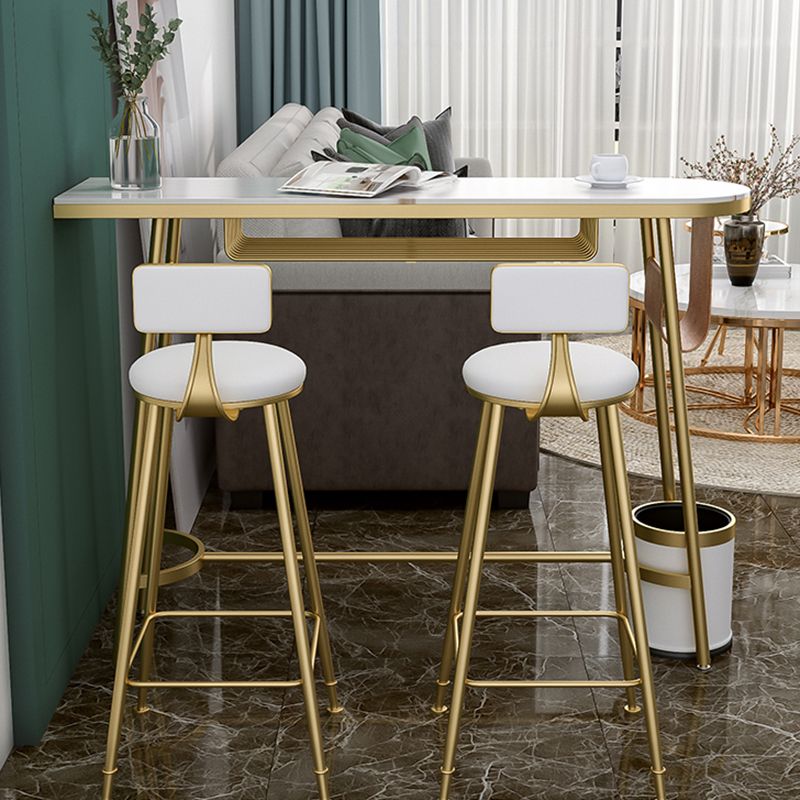 Traditional Luxury Stone Bar Table Bistro Bar Desk with Trestle Base