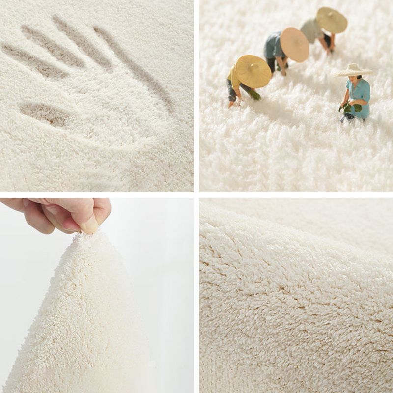 Witte korte slagen tapijten Polyester modern tapijt wasbaar tapijt voor woonkamer