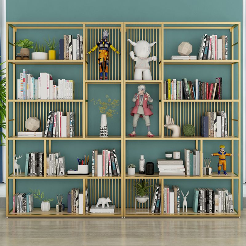 Open Back Shelf Bookcase Glam Style Bookcase for Office and Study Room