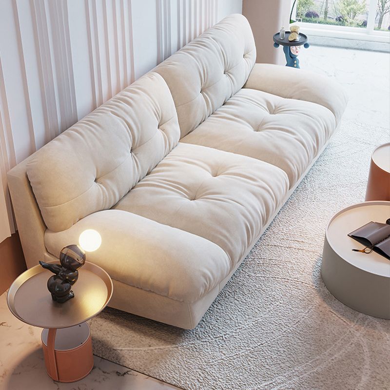 Clump Back Latex/down Upholstery Filled Matte Tech Fabric Upholstered Off-white Sofa