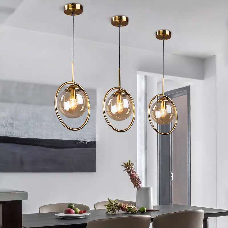 Globe Bedroom Hanging Pendant Light Glass Simplicity Style Pendant Light Fixture