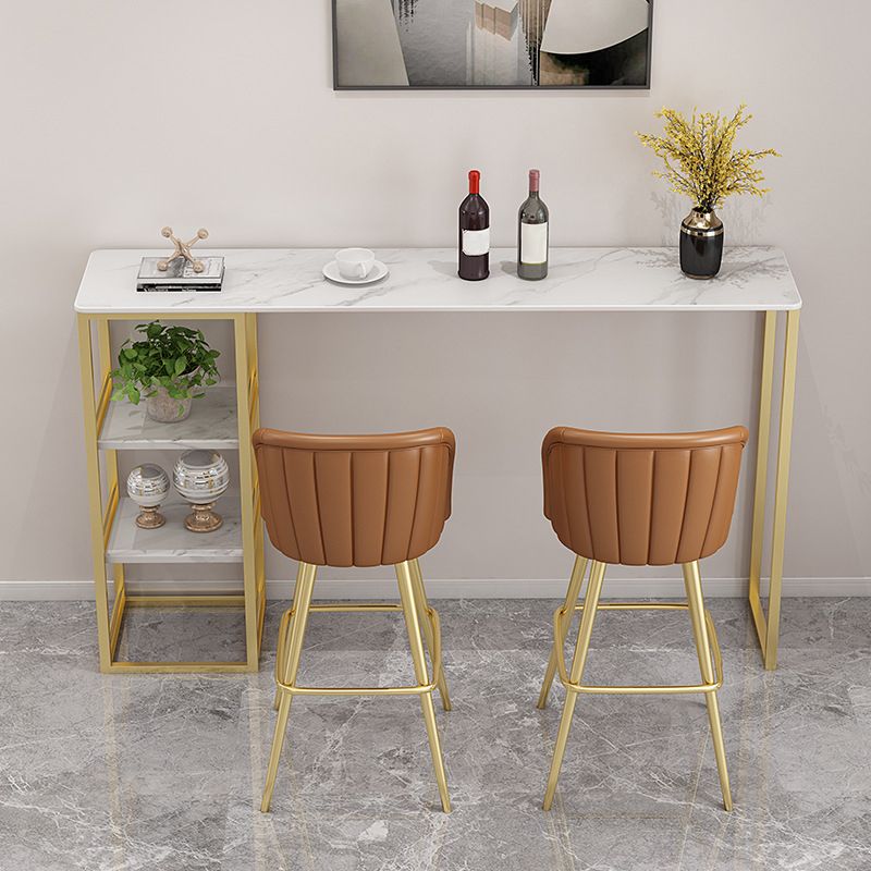 Contemporary Upholstered Counter Stool Rectangle Bar-height Bar Stool for Living Room