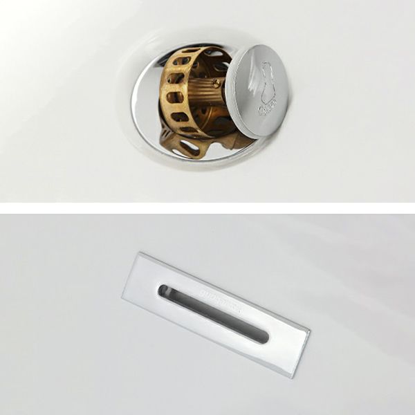 Contemporary Oval Acrylic Bathtub Soaking Drop-in Bathtub with Faucet