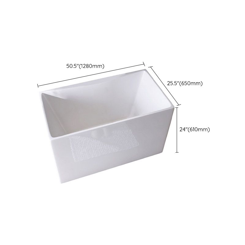 Modern Style Alcove Bath Tub Acrylic Rectangular Bathroom Bathtub in White