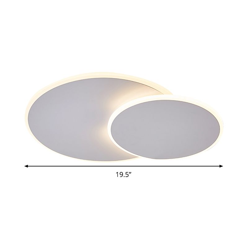 Runde Acryl-Deckenleuchte minimalistisch Weiß/Kaffee 16 "/19.5" breite LED-Unterputz-Lampe in Warm/Weißes Licht
