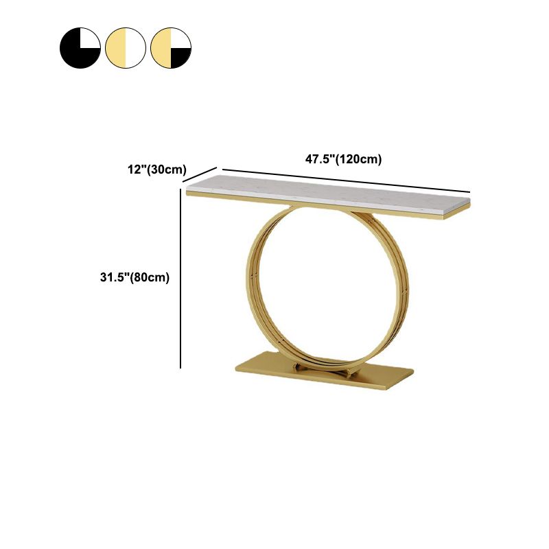 Glam Hall Pedestal Marble Rectangle Stain Resistant Console Sofa Table