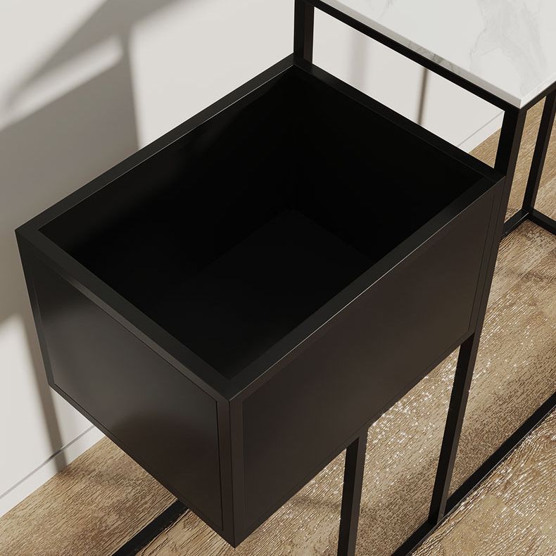 Glam Metal Console Table Stone Console Sofa Table with Storage for Hall