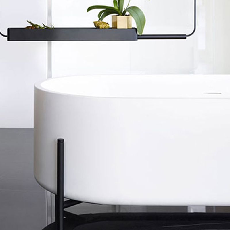Oval Stone Soaking Bathtub Antique Finish Back to Wall Bath Tub
