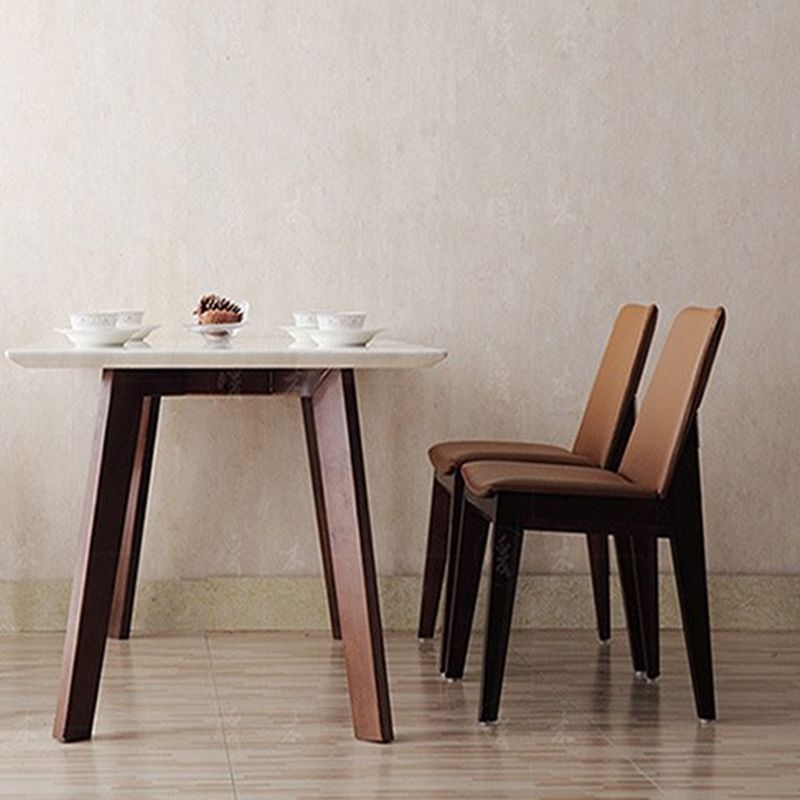 Solid Wood Armless Dining Chairs Upholstered Dining Accent Chair