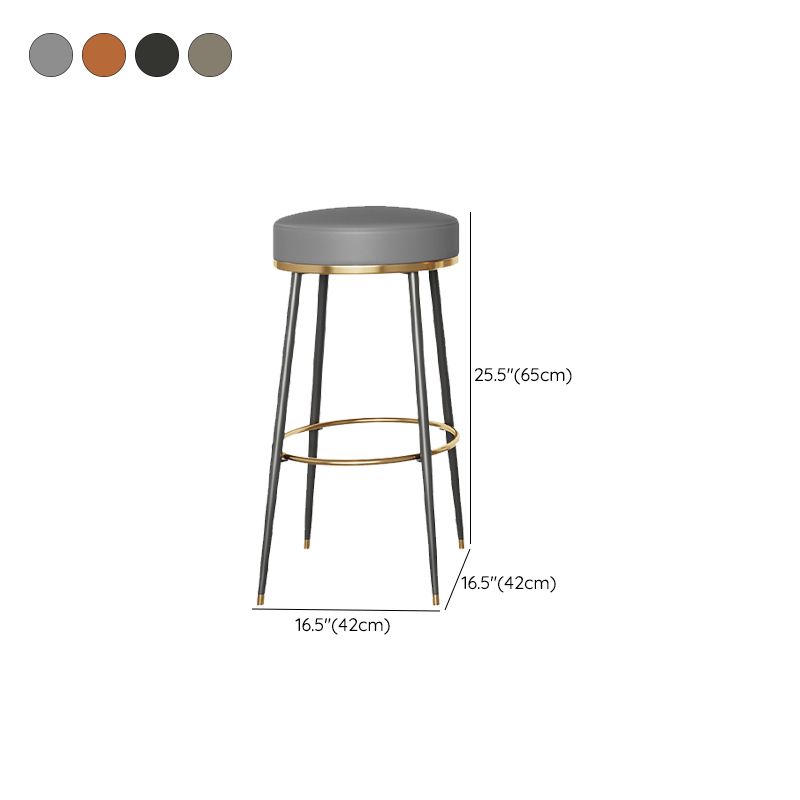 Glam Style Bar Stool Backless Leather Counter Stool for Bristol