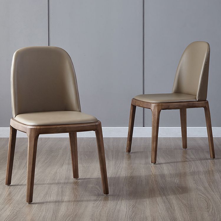 Silla auxiliar industrial de cuero para el hogar, silla de comedor Parsons con acabado mate (juego de 2)
