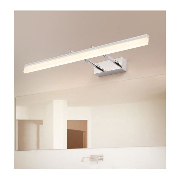 Luminaire mural de salle de bain linéaire LED en acier inoxydable LED moderne applique murale moderne en argent