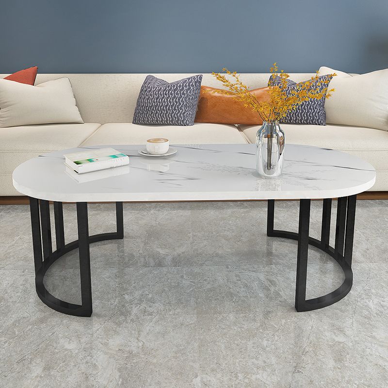 Slate and Metal Oval Single Coffee Table Frame 1 Coffee Table