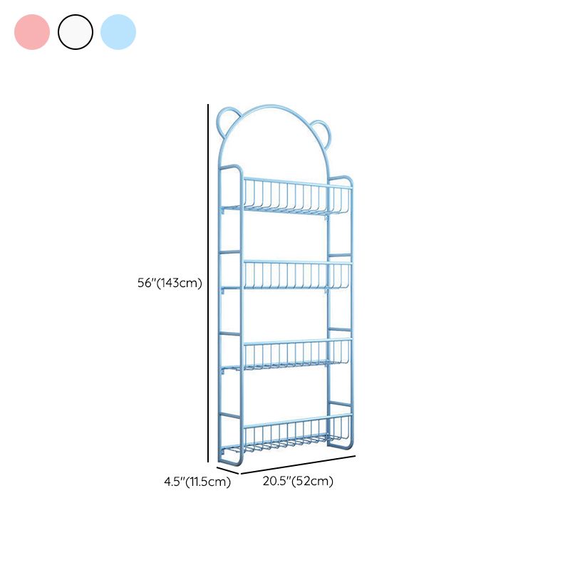 Metal Floating Scandinavian Bookcase Closed Back Bookshelf with Shelves