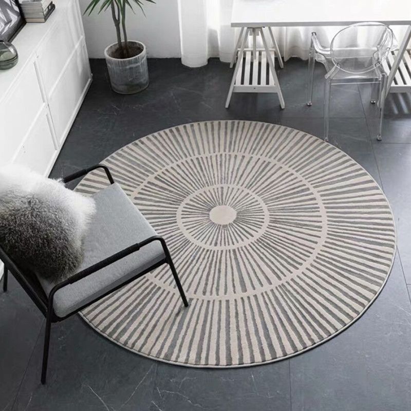 Simplicity Apricot Carpet Modern Round Rug Polyester Stain Resistant Rug for Living Room