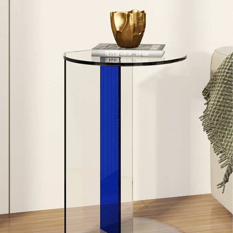 11" Wide Glam Side Table Sled Acrylic Clear Accent Side Table