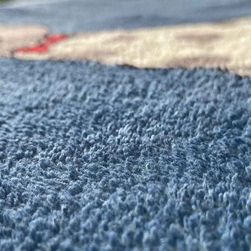 Tapis nordique bleu Polyester Tapis en grume tapis de support sans glissement pour décoration intérieure
